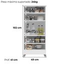 Ver imagem 3 de Armario Multiuso 1 Porta com Rodizio 102x49 Cm Lirio Branco Moval