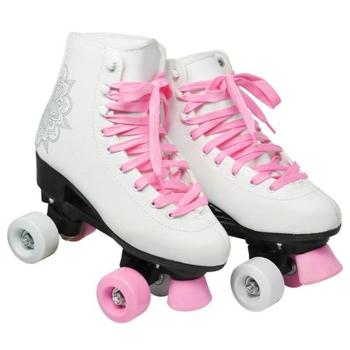 Jogo Skate Infantil Rosa Com Capacete + Patins Roller Rosa M - MOR