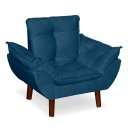 Ver imagem 6 de Mini Poltrona Cadeira Infantil de Criança Suede Azul Marinho Pés Palito