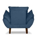 Ver imagem 4 de Mini Poltrona Cadeira Infantil de Criança Suede Azul Marinho  Pés Palito