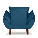 Ver imagem 4 de Mini Poltrona Cadeira Infantil de Criança Suede Azul Marinho Pés Palito