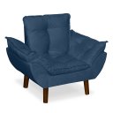 Ver imagem 6 de Mini Poltrona Cadeira Infantil de Criança Suede Azul Marinho  Pés Palito