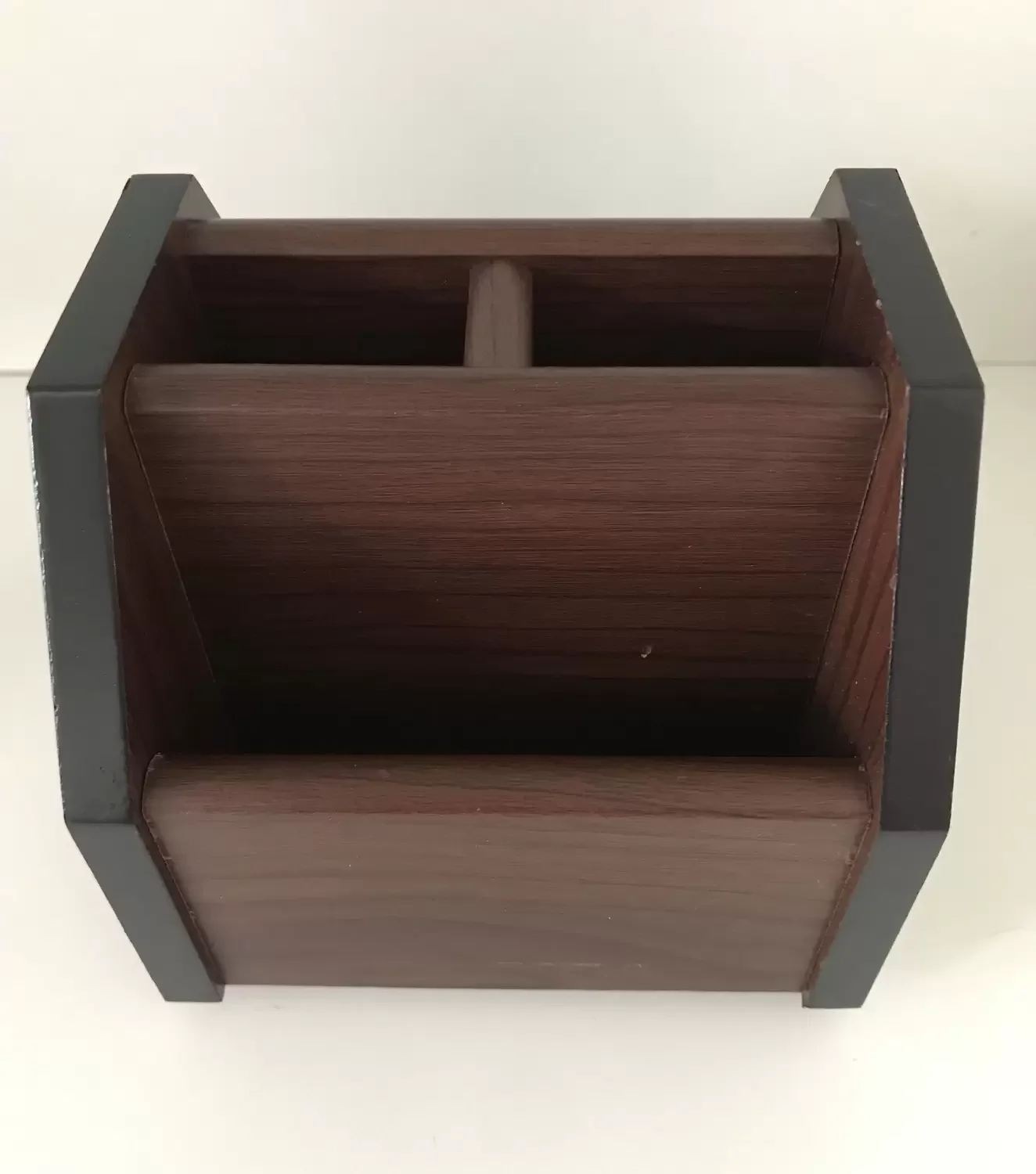 Porta Caneta Lápis Organizador Giratório 360° de Madeira - 4