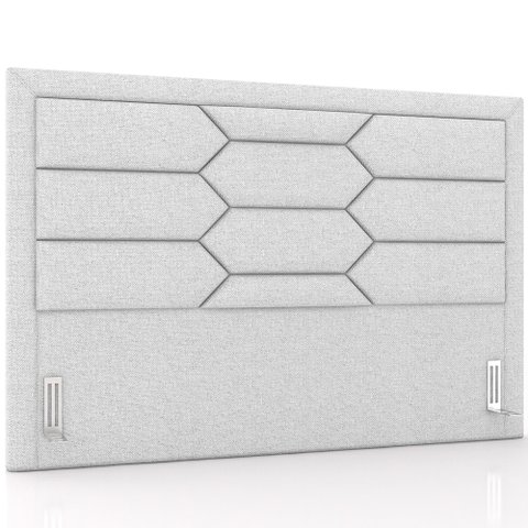 Cabeceira Cama Box King 195cm Estofada Nora P05 Linho Cinza Claro - Lyam Decor