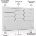 Ver imagem 4 de Cabeceira Cama Box King 195cm Estofada Nora P05 Linho Cinza Claro - Lyam Decor