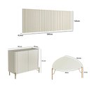 Ver imagem 4 de Kit para Sala de Estar 3 Peças com Painel Ripado 360cm Mdf Cor:luna com Dourado