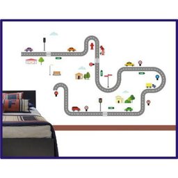 Adesivo Decorativo De Parede Cidade Pista E Carros - 2