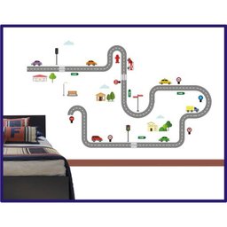 Adesivo Decorativo De Parede Cidade Pista E Carros - 3
