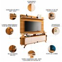 Ver imagem 3 de Painel para Tv 70 Pol Curv e Rack Bancada Alba Off/cinamomo - Hb Móveis