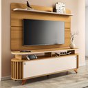 Ver imagem 2 de Painel para Tv 70 Pol Curv e Rack Bancada Alba Off/cinamomo - Hb Móveis