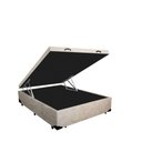 Ver imagem 2 de Base Box Baú Víúva Luxo Blindado AColchoes Suede Bege 49x128x188