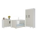 Ver imagem 2 de Quarto de Bebê Completo com Berço Americano 3 em 1 Flor Multimóveis MP4917 Branco/Off White