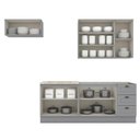Ver imagem 3 de Kit de Cozinha Modulada 5 Peças Americana (2 Aéreos. 2 Balcões, 1 Complementos) Cinza - Henn