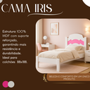 Ver imagem 6 de Cama de Solteiro para Quarto Mdf Clássica Iris Tradicional com Colchão 188x88cm:brancorosa