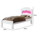 Ver imagem 2 de Cama de Solteiro para Quarto Mdf Clássica Iris Tradicional com Colchão 188x88cm:brancorosa