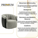 Ver imagem 7 de Poltrona Decorativa Giratória Luxuosa Confortável Montada Bouclé Cinza Courino Preto P/ Sala Hall
