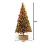 Mini Pinheiro Rústico Decorado Natal Luxo Enfeite de Mesa 20cm Base Madeira - Yangzi - 3
