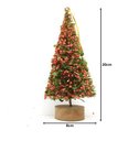 Ver imagem 3 de Mini Pinheiro Rústico Decorado Natal Luxo Enfeite de Mesa 20cm Base Madeira - Yangzi