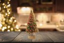Ver imagem 5 de Mini Pinheiro Rústico Decorado Natal Luxo Enfeite de Mesa 20cm Base Madeira - Yangzi