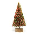 Ver imagem 1 de Mini Pinheiro Rústico Decorado Natal Luxo Enfeite de Mesa 20cm Base Madeira - Yangzi