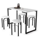 Ver imagem 3 de Conjunto Mesa de Cozinha Prattica Industrial 120cm com 4 Banquetas F02 Branco - Mpozenato