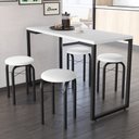 Ver imagem 1 de Conjunto Mesa de Cozinha Prattica Industrial 120cm com 4 Banquetas F02 Branco - Mpozenato