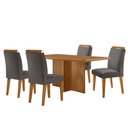 Ver imagem 2 de Mesa de Jantar Olímpia 120cm Mdf Canto Copo e com 4 Cadeiras Athenas
