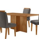 Ver mais imagens de Mesa de Jantar Olímpia 120cm Mdf Canto Copo e com 4 Cadeiras Athenas