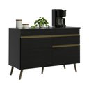 Ver imagem 1 de Balcão de Cozinha com Tampo 2 Portas e 1 Gaveta 120cm Retrô Florença Multimóveis MP2423 Preto