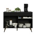 Ver imagem 3 de Balcão de Cozinha com Tampo 2 Portas e 1 Gaveta 120cm Retrô Florença Multimóveis MP2423 Preto