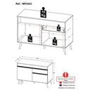 Ver imagem 2 de Balcão de Cozinha com Tampo 2 Portas e 1 Gaveta 120cm Retrô Florença Multimóveis MP2423 Preto