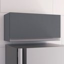 Ver imagem 6 de Kit 02 Armários Aéreo Geladeira Cozinha Andréia 60cm 01 Porta Cinza Escuro - Abmaza