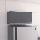 Ver imagem 2 de Kit 02 Armários Aéreo Geladeira Cozinha Andréia 60cm 01 Porta Cinza Escuro - Abmaza