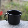 Mini Caneca Esmaltada Preta Com Alça 90ml Xícara Em Ágata Para Café Esmaltados Silva - 6