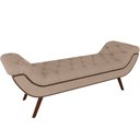 Ver imagem 1 de Puff Recamier Decorativo com Tachas 160 cm Santorini P05 Veludo Bege - Lyam Decor