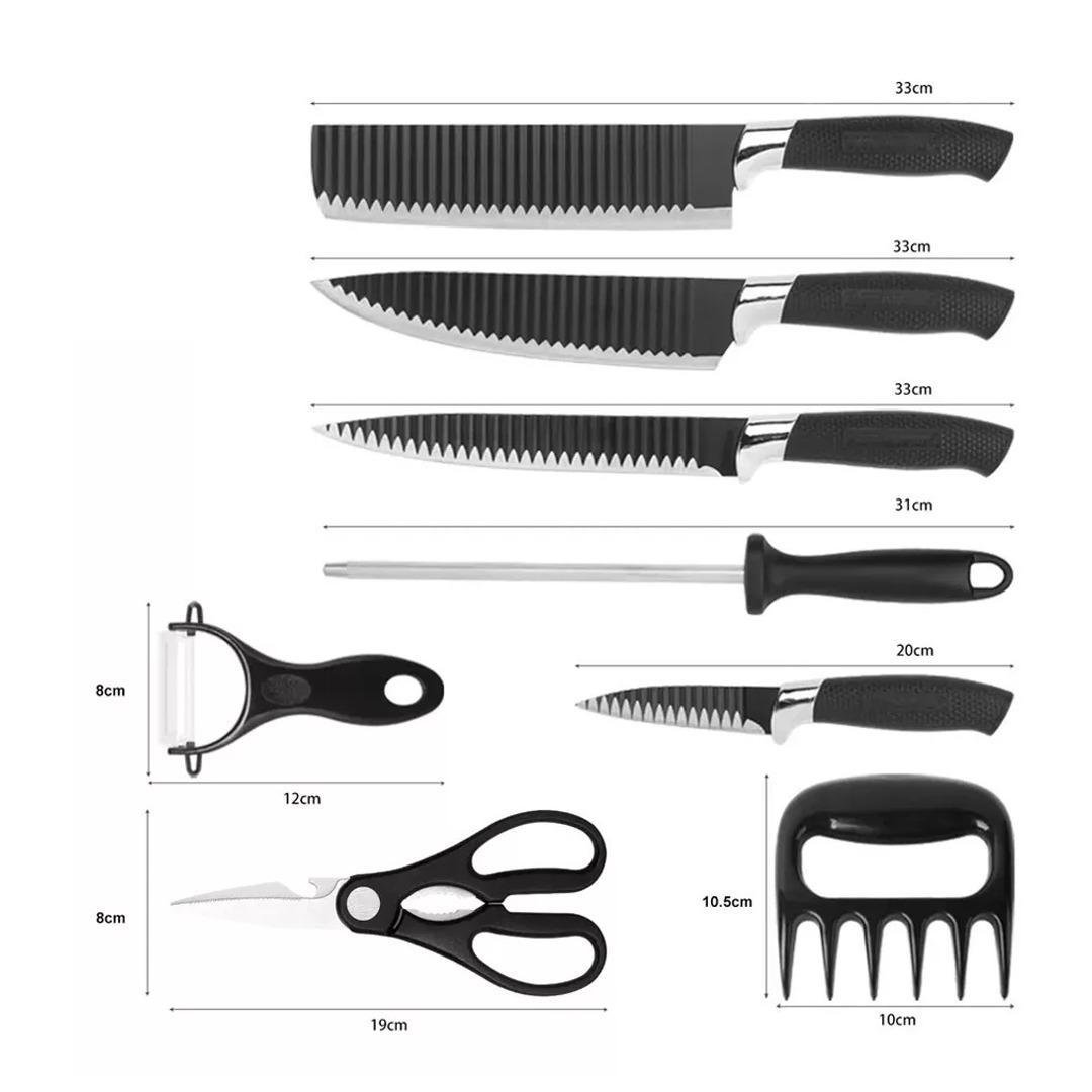 Jogo de Facas Premium Inox Preta Titanium Gourmet 8 Peças - 4