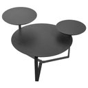 Ver imagem 1 de Mesa de Centro Industrial Chanfrada Artesano 83 Cm (larg) 3 Tampos Mdp Nero (preto) Pé Aço Preto