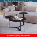 Ver imagem 3 de Mesa de Centro Industrial Chanfrada Artesano 83 Cm (larg) 3 Tampos Mdp Nero (preto) Pé Aço Preto