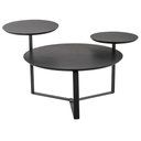 Ver imagem 2 de Mesa de Centro Industrial Chanfrada Artesano 83 Cm (larg) 3 Tampos Mdp Nero (preto) Pé Aço Preto