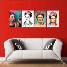 Conjunto 4 Quadros Frida Kahlo Decorativo 50x40 - 1 Conjunto 4 Quadros Frida Kahlo Decorativo 50x40 - 1