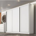 Ver imagem 2 de Guarda Roupa Casal Logan 3 Portas 8 Gavetas Neve com Nicho – Novo Horizonte