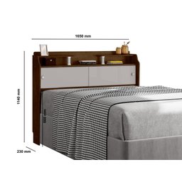 Cabeceira para Box Queen 158cm Prateleiras Prática Elisa - 5