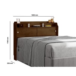 Cabeceira para Box Queen 158cm Prateleiras Prática Elisa - 6