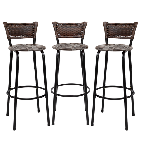 Kit 3 Banquetas para Cozinha Banco Alto Junco Argila Balcão Ilha Bancada Bares Piscina Área Gourmet