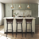 Ver imagem 6 de Kit 3 Banquetas para Cozinha Banco Alto Junco Argila Balcão Ilha Bancada Bares Piscina Área Gourmet