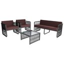 Ver imagem 1 de Conjunto 2 Poltronas 1 Namoradeira e 1 Mesa de Centro Santiago em Alumínio e Corda Náutica Acesse Mó