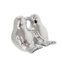 Ver imagem 1 de Enfeite Pássaro Casal Porcelana Prata Decorativo 11cm