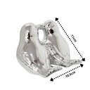 Ver imagem 2 de Enfeite Pássaro Casal Porcelana Prata Decorativo 11cm