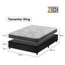 Ver imagem 5 de Cama Box Baú King Bipartido Preto + Colchão Espuma D33 Ortopédico Zidi San Francisco 193x203x59cm