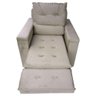 Poltrona Do Papai Retrátil Reclinável Veludo Bege Conforto Larbelle - 3